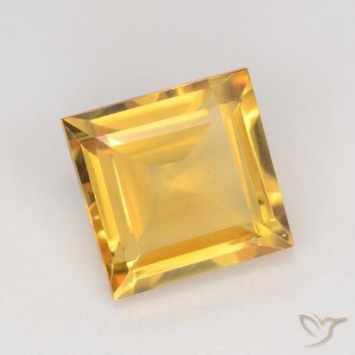 Citrino Laranja Dourada Natural 3.14ct, Quadrado, VS