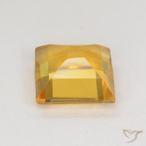 Citrino Laranja Dourada Natural 3.14ct, Quadrado, VS