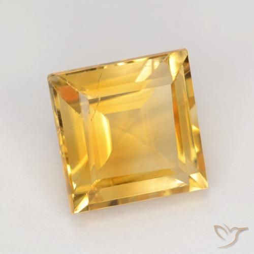 Citrino Dourado Natural 3.65ct, Quadrado, VS-SI