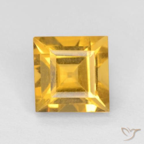 1.60ct Natural ouro médio Citrino, Quadrado, VVS-VS
