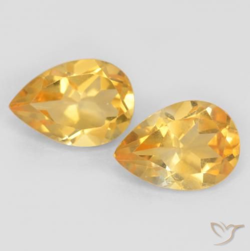 1.39ctw Natural Laranja Dourado Profundo Citrino, Formato de pêra, VVS-VS