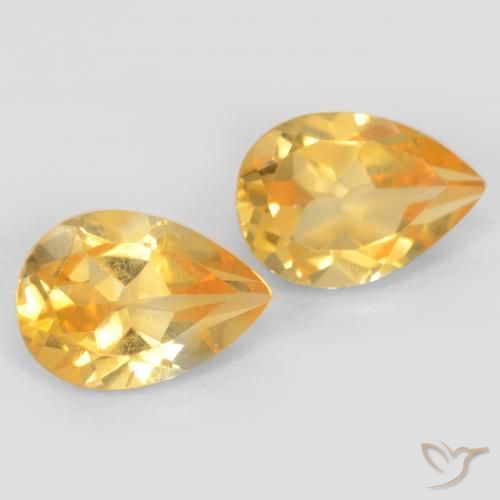Pedras preciosas de Citrino Laranja Dourado Profundo natural de 1.39 ct, Formato de pêra, VVS-VS
