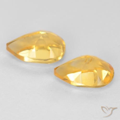 Pedras preciosas de Citrino Laranja Dourado Profundo natural de 1.39 ct, Formato de pêra, VVS-VS