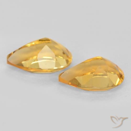Pedras preciosas de Citrino Dourado natural de 1.29 ct, Formato de pêra, VVS-VS