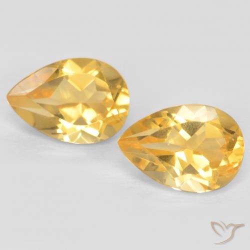 1.38ctw Natural ouro médio Citrino, Formato de pêra, VVS-VS