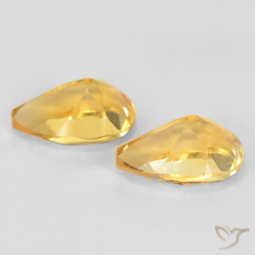 Pedras preciosas de Citrino ouro médio natural de 1.38 ct, Formato de pêra, VVS-VS