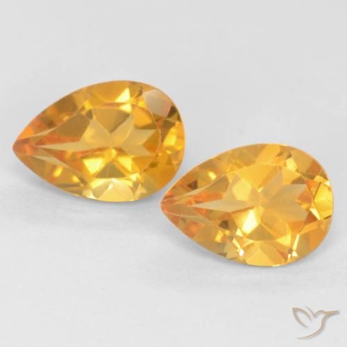 1.28ctw Natural Laranja-Ouro Citrino, Formato de pêra, VVS-VS