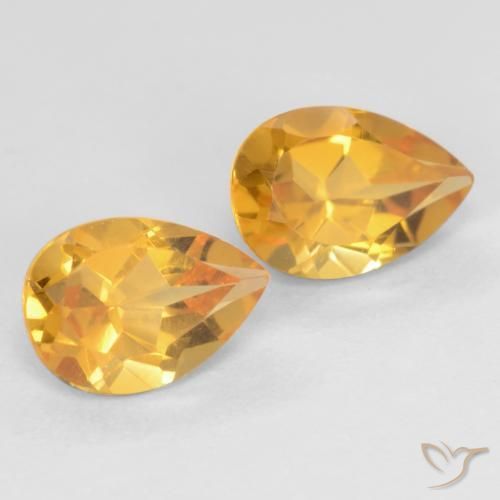 Pedras preciosas de Citrino Laranja-Ouro natural de 1.28 ct, Formato de pêra, VVS-VS