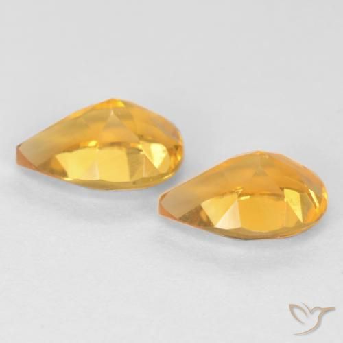 Pedras preciosas de Citrino Laranja-Ouro natural de 1.28 ct, Formato de pêra, VVS-VS