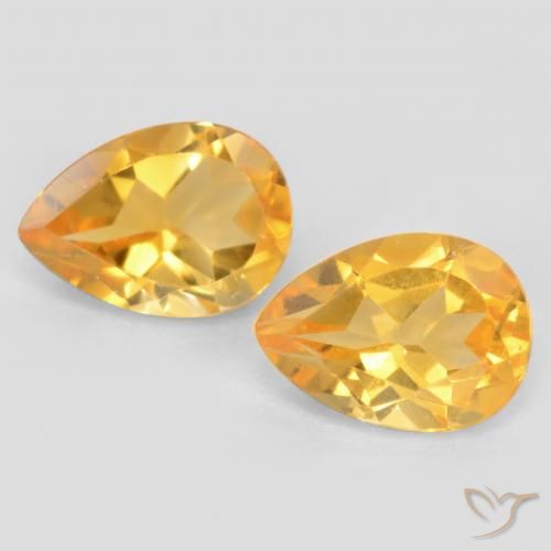 1.49ctw Natural ouro médio Citrino, Formato de pêra, VVS-VS