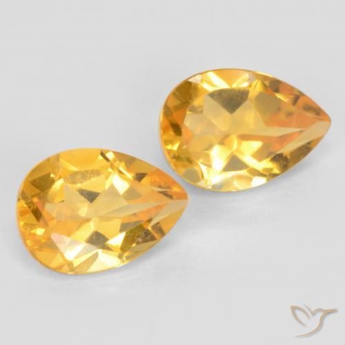 Pedras preciosas de Citrino ouro médio natural de 1.49 ct, Formato de pêra, VVS-VS