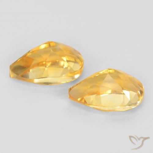 Pedras preciosas de Citrino ouro médio natural de 1.49 ct, Formato de pêra, VVS-VS