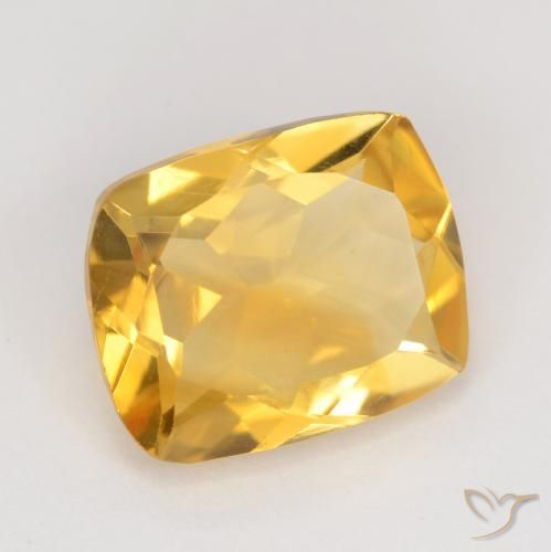Citrino ouro médio Natural 3.30ct, Almofada, VS