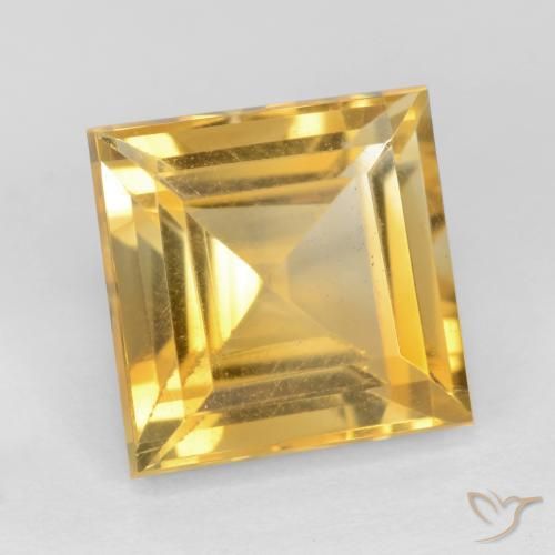Citrino Dourado Natural 3.53ct, Quadrado, VS