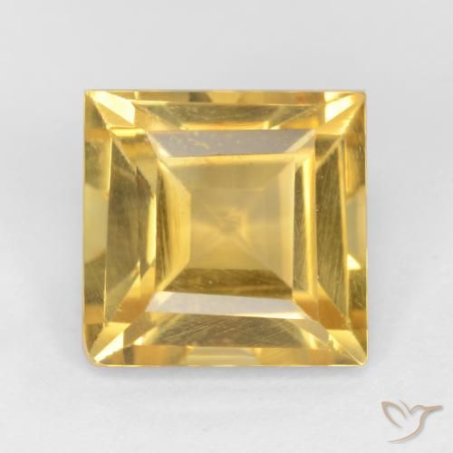 3.06ct Natural Laranja Dourada Citrino, Quadrado, VS