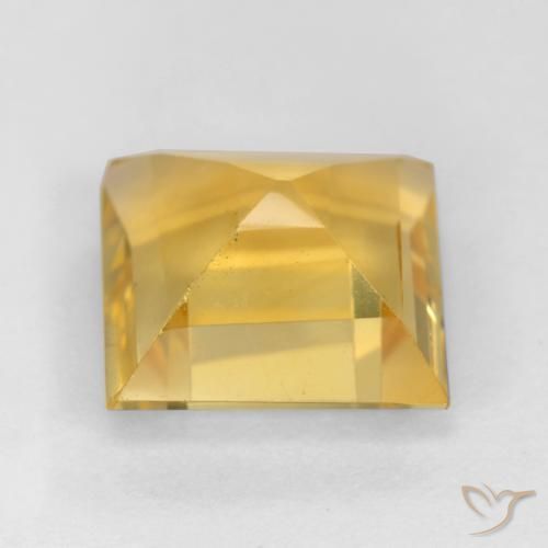 Citrino Laranja Dourada Natural 3.06ct, Quadrado, VS