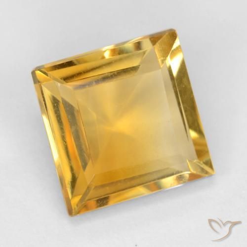 Citrino Dourado médio Natural 3.06ct, Quadrado, VS