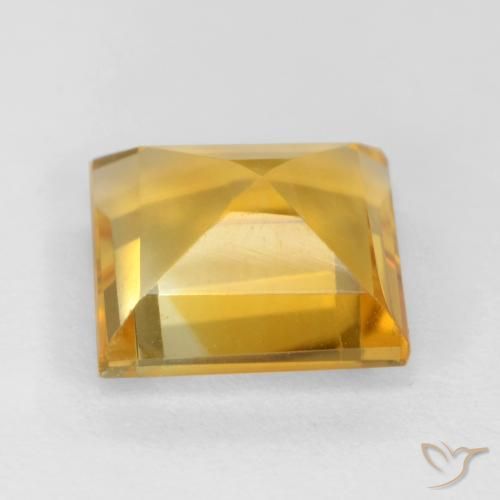Citrino Dourado médio Natural 3.06ct, Quadrado, VS