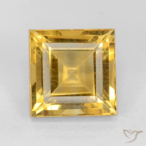 3.23ct Natural ouro médio Citrino, Quadrado, VS