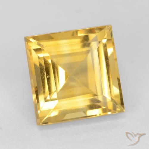 Citrino ouro médio Natural 3.23ct, Quadrado, VS