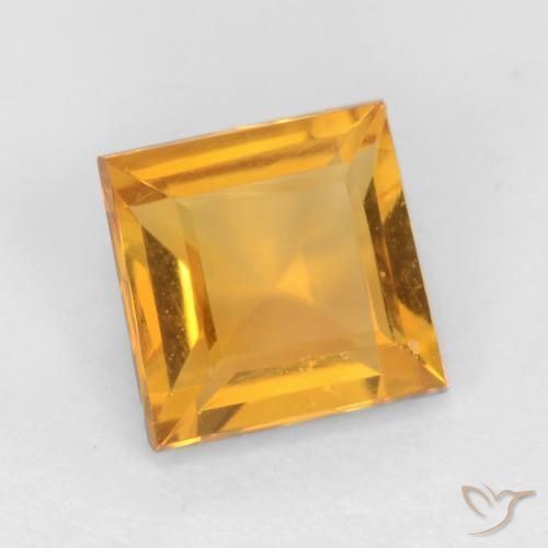 Citrino Laranja escuro-dourado Natural 0.79ct, Quadrado, VS
