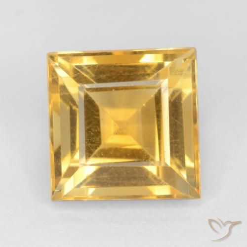 3.08ct Natural ouro médio Citrino, Quadrado, VS