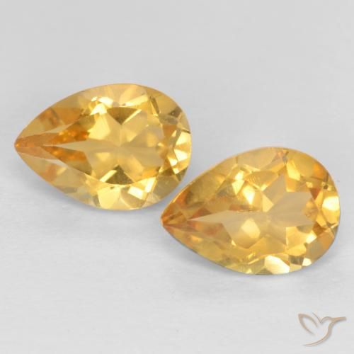 1.37ctw Natural ouro médio Citrino, Formato de pêra, VVS-VS