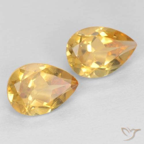 Pedras preciosas de Citrino ouro médio natural de 1.37 ct, Formato de pêra, VVS-VS