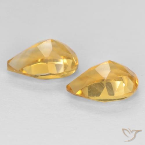 Pedras preciosas de Citrino ouro médio natural de 1.37 ct, Formato de pêra, VVS-VS