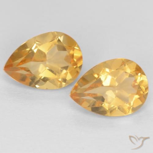 1.28ctw Natural Laranja claro-dourado Citrino, Formato de pêra, VVS-VS