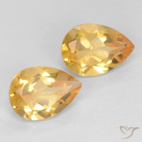 Pedras preciosas de Citrino Laranja claro-dourado natural de 1.28 ct, Formato de pêra, VVS-VS