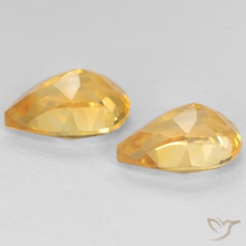 Pedras preciosas de Citrino Laranja claro-dourado natural de 1.28 ct, Formato de pêra, VVS-VS