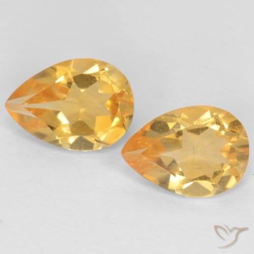 1.18ctw Natural Laranja-Ouro Citrino, Formato de pêra, VVS-VS
