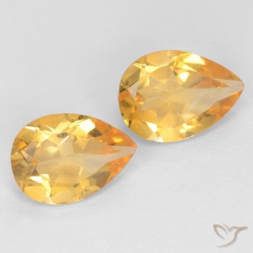 Pedras preciosas de Citrino Laranja-Ouro natural de 1.18 ct, Formato de pêra, VVS-VS