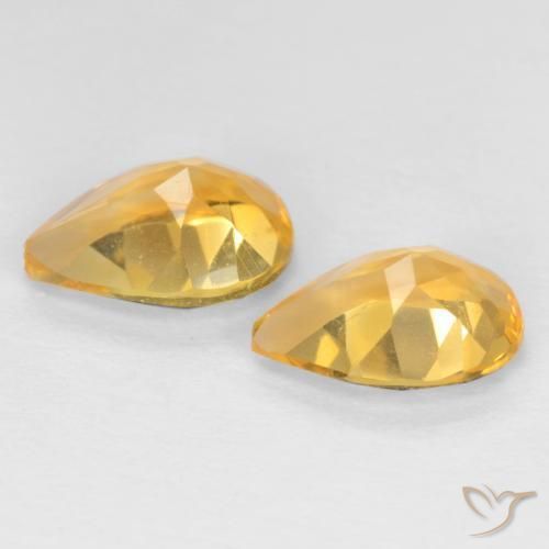 Pedras preciosas de Citrino Laranja-Ouro natural de 1.18 ct, Formato de pêra, VVS-VS