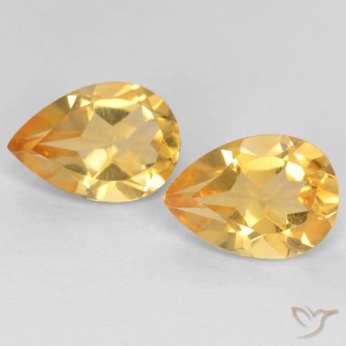 1.23ctw Natural Laranja-Ouro Citrino, Formato de pêra, VVS-VS