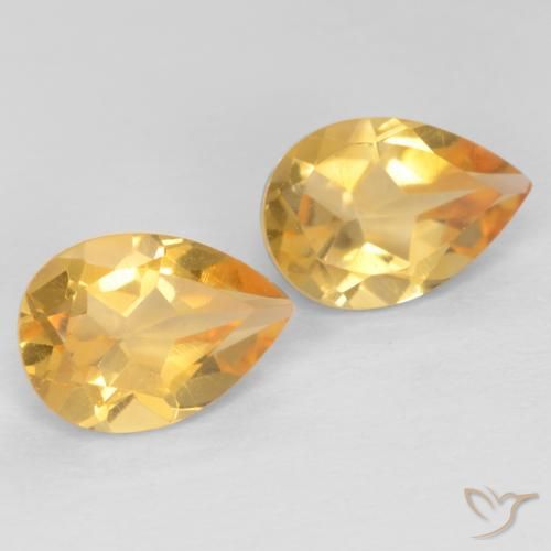 Pedras preciosas de Citrino Laranja-Ouro natural de 1.23 ct, Formato de pêra, VVS-VS