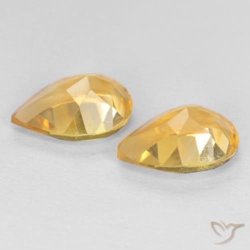 Pedras preciosas de Citrino Laranja-Ouro natural de 1.23 ct, Formato de pêra, VVS-VS