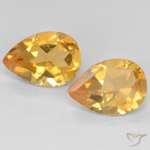 1.19ctw Natural Dourado Médio-escuro Citrino, Formato de pêra, VVS-VS