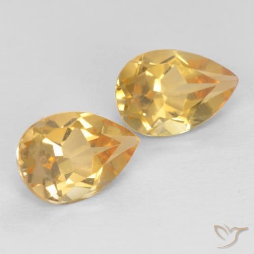 Pedras preciosas de Citrino Laranja-Ouro natural de 1.27 ct, Formato de pêra, VVS-VS