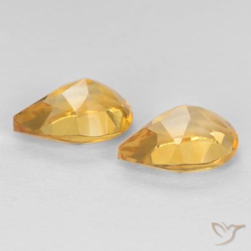 Pedras preciosas de Citrino Laranja-Ouro natural de 1.27 ct, Formato de pêra, VVS-VS