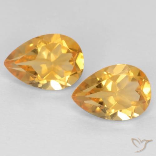 1.26ctw Natural Laranja Dourado Profundo Citrino, Formato de pêra, VVS-VS