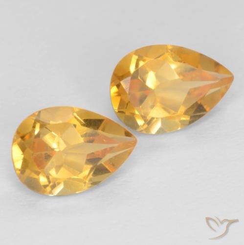 Pedras preciosas de Citrino Laranja Dourado Profundo natural de 1.26 ct, Formato de pêra, VVS-VS