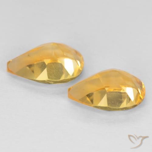 Pedras preciosas de Citrino Laranja Dourado Profundo natural de 1.26 ct, Formato de pêra, VVS-VS