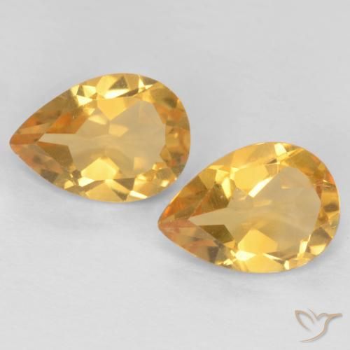 1.16ctw Natural Laranja Dourado Profundo Citrino, Formato de pêra, VVS-VS