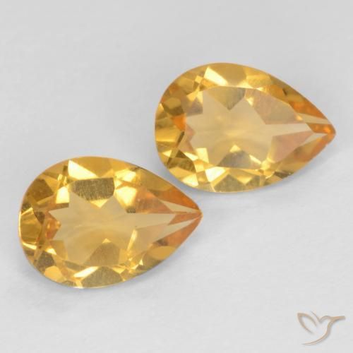 Pedras preciosas de Citrino Laranja Dourado Profundo natural de 1.16 ct, Formato de pêra, VVS-VS