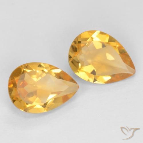 Pedras preciosas de Citrino Laranja Dourado Profundo natural de 1.18 ct, Formato de pêra, VVS-VS