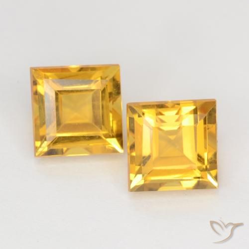 2.35ctw Natural ouro brilhante Citrino, Quadrado, VS