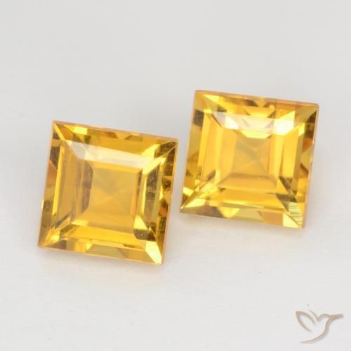 Pedras preciosas de Citrino ouro brilhante natural de 2.35 ct, Quadrado, VS