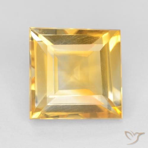 3.16ct Natural Laranja claro-dourado Citrino, Quadrado, VS